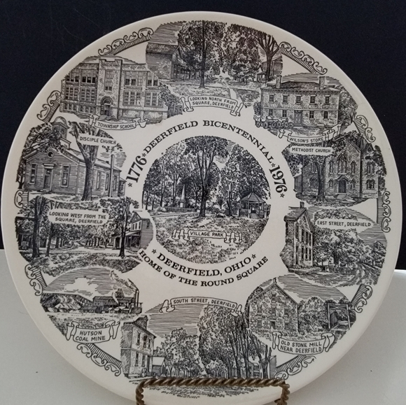 Vtg Kettlesprings Kilns Collector 10" Plate Deerfield Ohio 1776-1976 Pre-owned - Picture 1 of 11